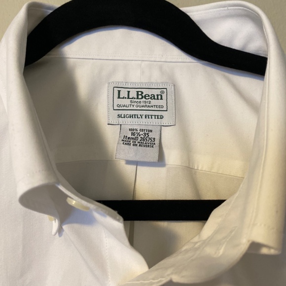 Vintage L.L.Bean slightly fitted men’s white dress shirt size 16,5- 35 - Picture 2 of 3